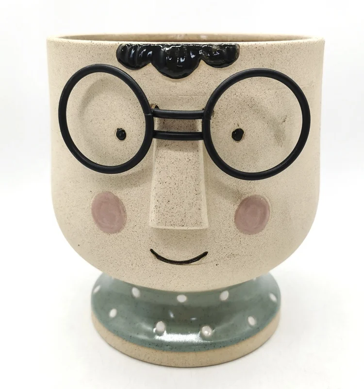 Unique Boy Shaped Flower Succulent Pot in Ceramic Wholesale Hot Sale Lovely Instagram 3D Flower/succulent Pots Not Support