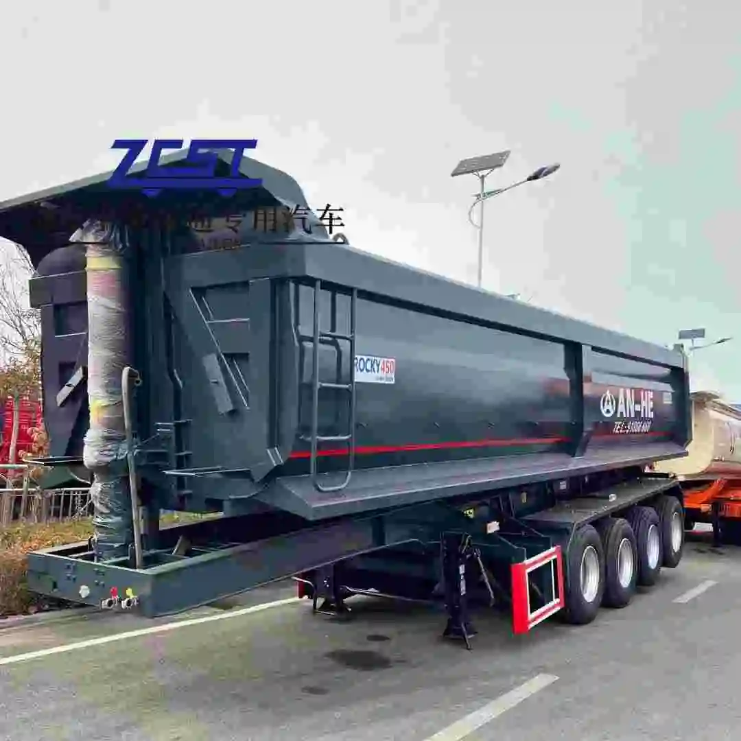 U Type Dump Rear 50 60 80 Ton Hydraulic Dump Semi Truck Trailer