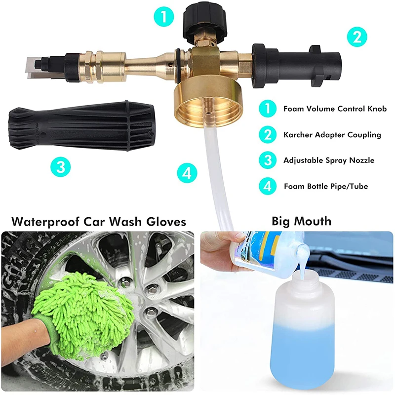 High Pressure Soap Foamer Snow Foam Lance Foam Gun Nozzle Car Clean Foam Wash for Karcher