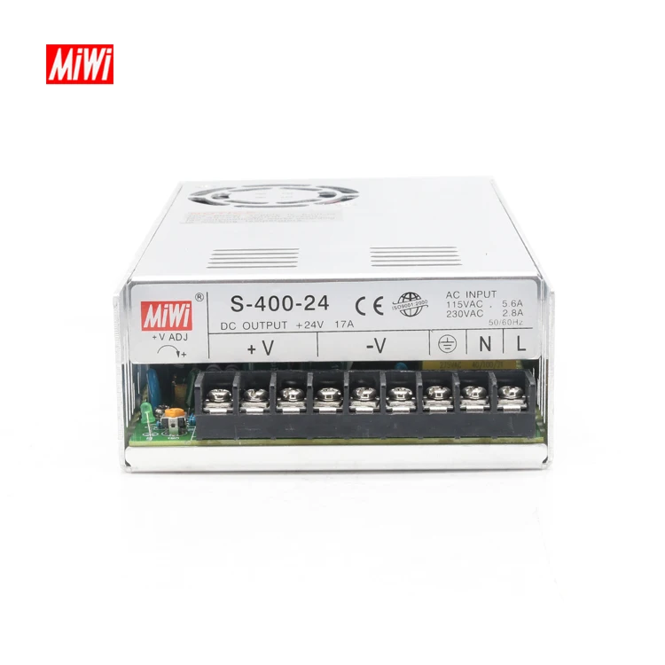 MiWi S-400-24 factory direct price 220V 230V AC to DC 24V 400w power supply