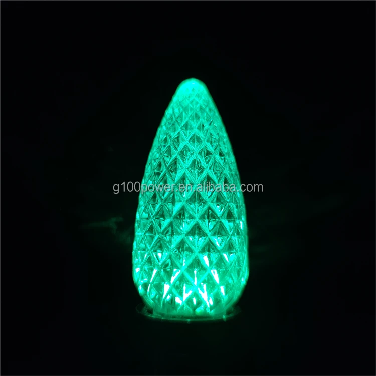 Most Popular Strawberry Polycarbonate Transparent Green LED C9 Christmas Replacement Bulb