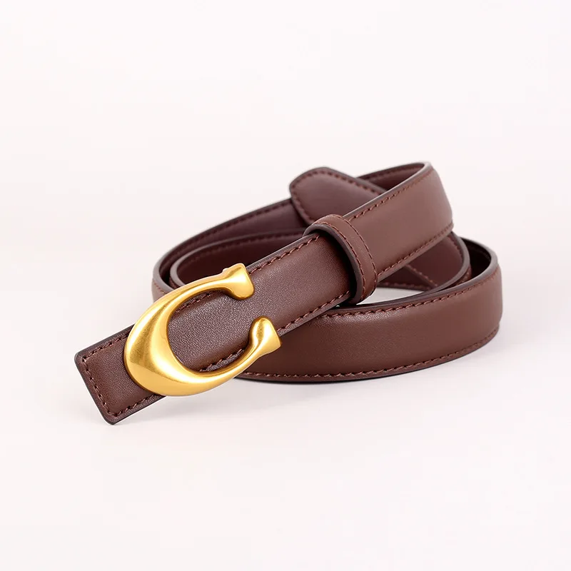 Wholesale Women Leather Belt Alloy Pin Buckle Luxury Belt Jeans Dress Skinny Belt