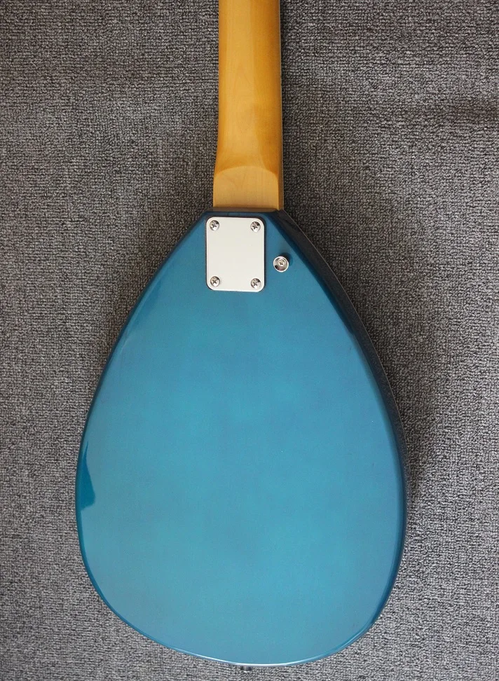Weifang Rebon 4 String Teardrop electric bass guitar in blue colour