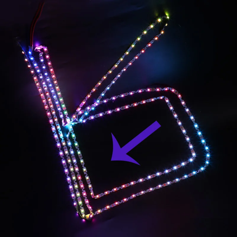 Smart Addressable S Shape 12V 60 84 Pixel Zigzag 5050 RGB Flexible Curving Tape DC12V ZIG ZAG RGBIC LED Strip Light