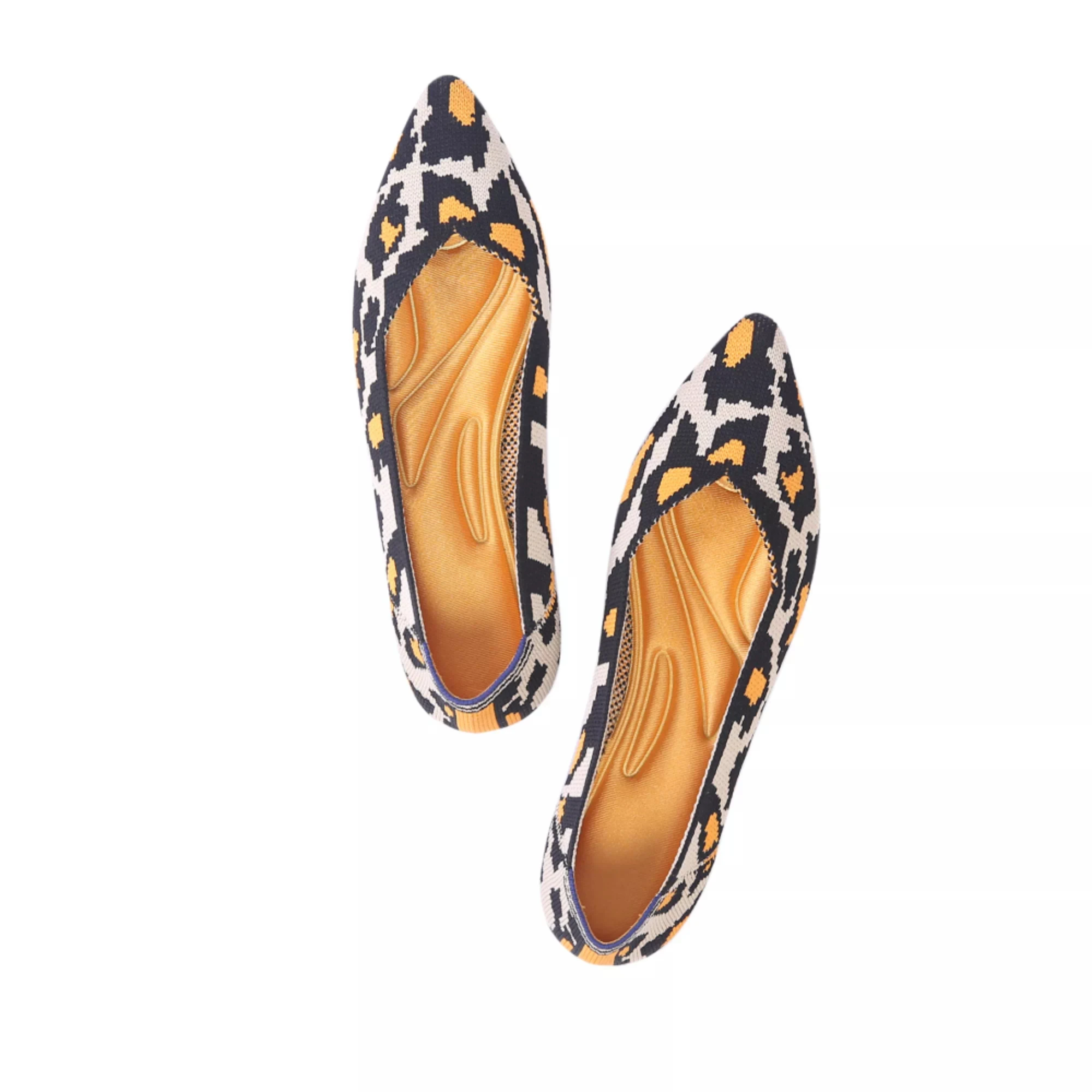 Daily Wear Summer Four Season Flying Knit Flat Pumps Pointed Shoes For