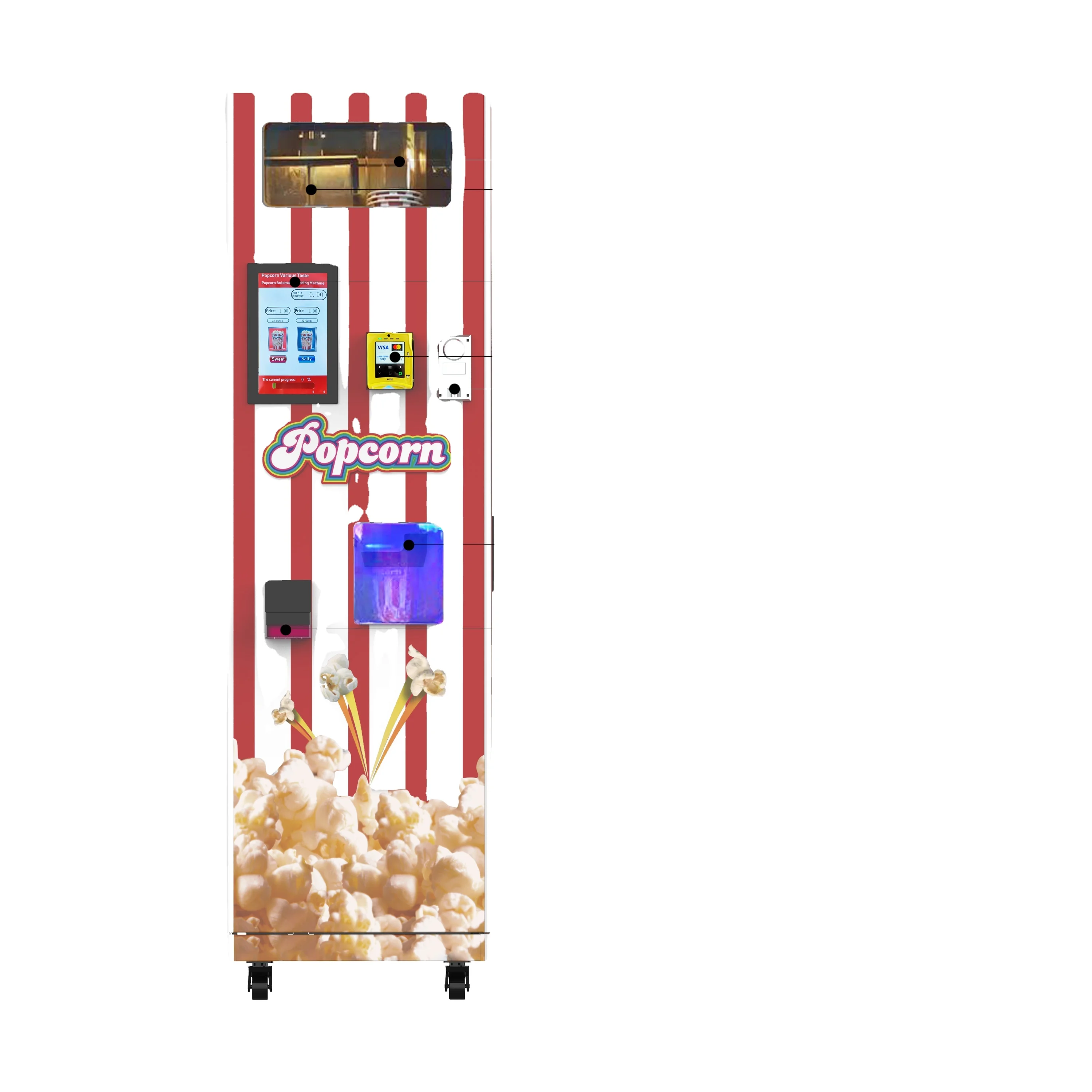 Simple maintenance easy to operate caramel popcorn machine