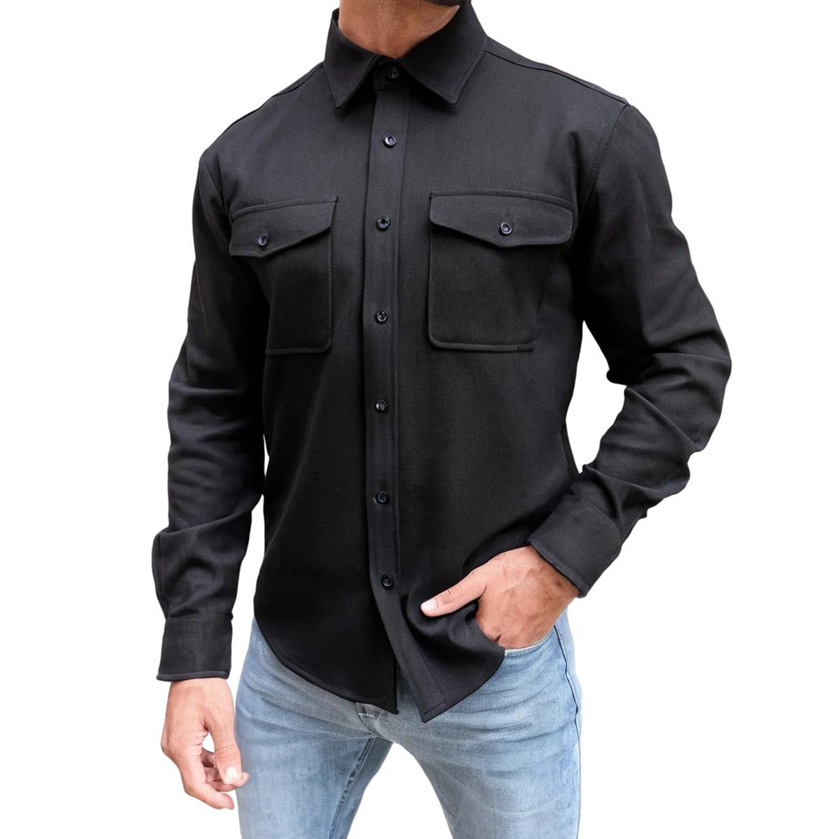 Gingtto ICO Vintage The Dante Overshirt Casual Stylish Shirt Long Sleeve Shirts Men