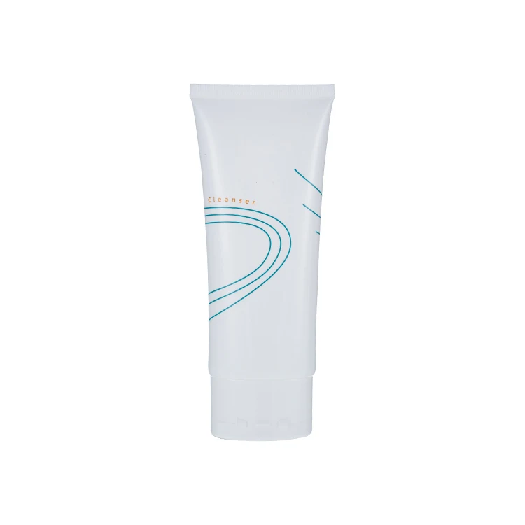 Empty PE Face Wash Cosmetics Packaging Oval Facial Cleanser Tube Container With Flip-Top-Cap