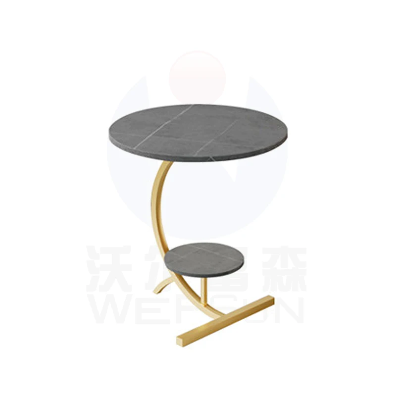 wholesale living room light luxury Sofa side corner table Balcony Slate small round small coffee table bedside