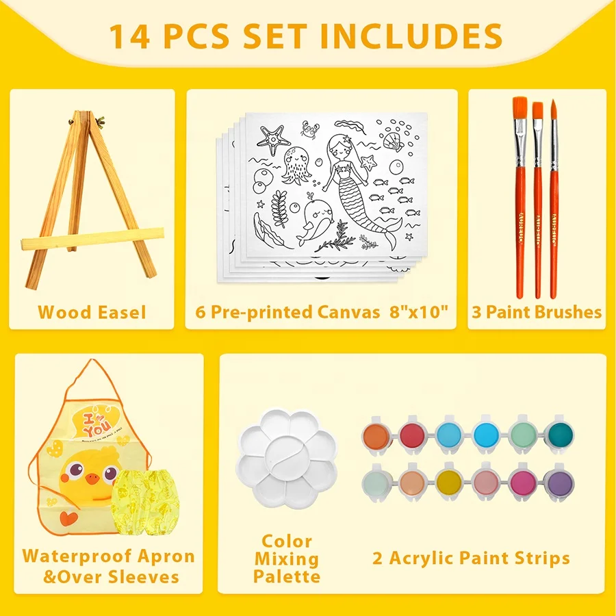 AUREUO Non-toxic Creative Dream Fantasy Themed Girl Kids Kits DIY Painting By Numbers Set