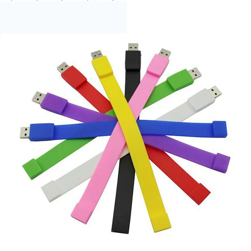 cheap custom logo Silicone wristband USB flash memory disk bracelet pen thumb Drive for promotion advertising marketing