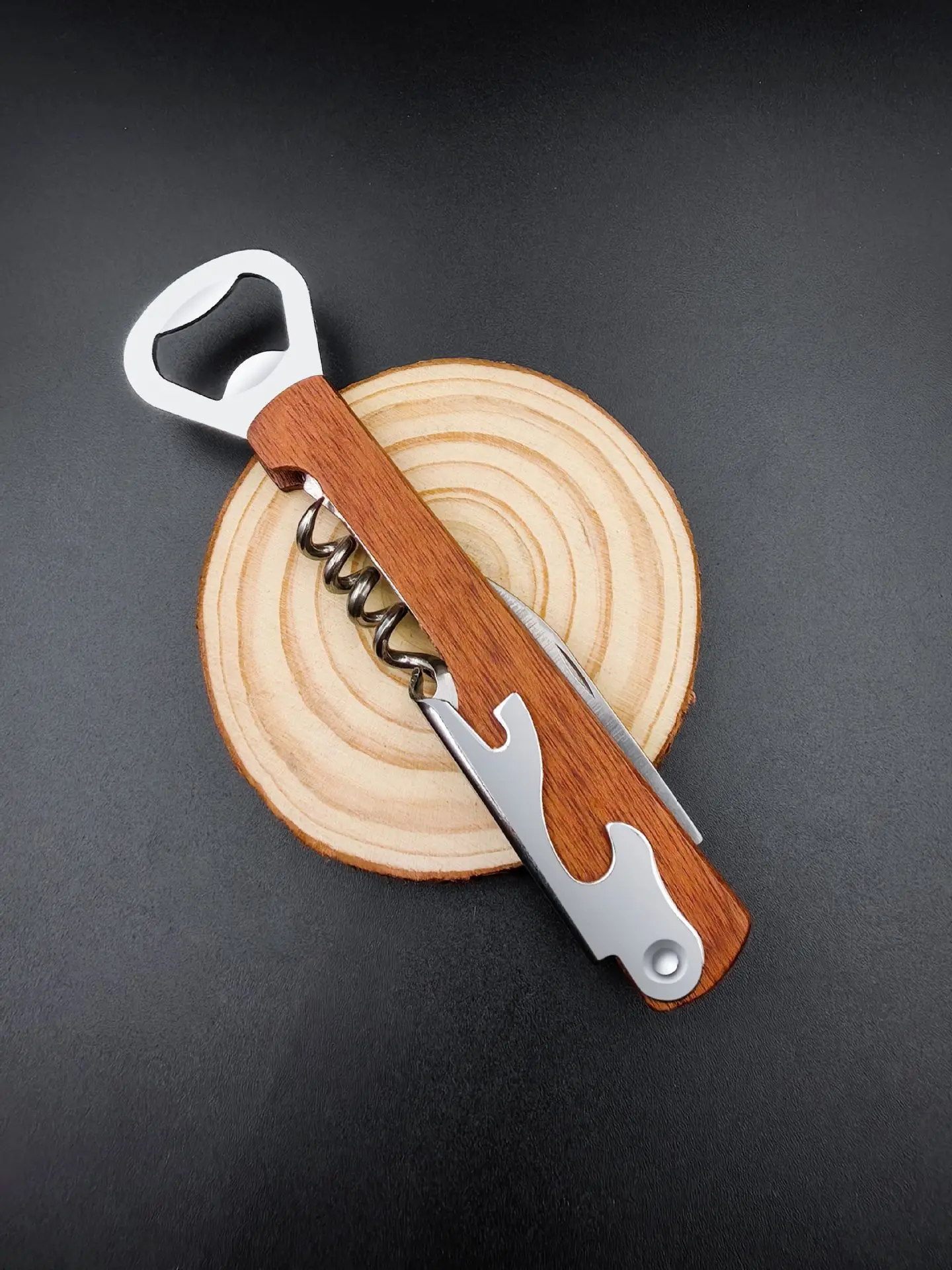 Syh1077 Custom Bulk Wooden Multifunction Wine Bottle Opener Beer Opener With Laser Engraving Logo