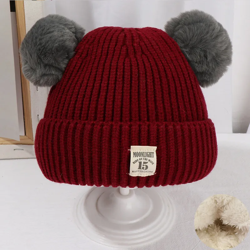 High quality unisex winter custom pom pom newborn baby knitting toddler knit hat beanie