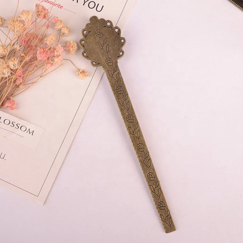 
3d засушенные цветы Luyun, линейка из сплава в стиле ретро, Закладка 