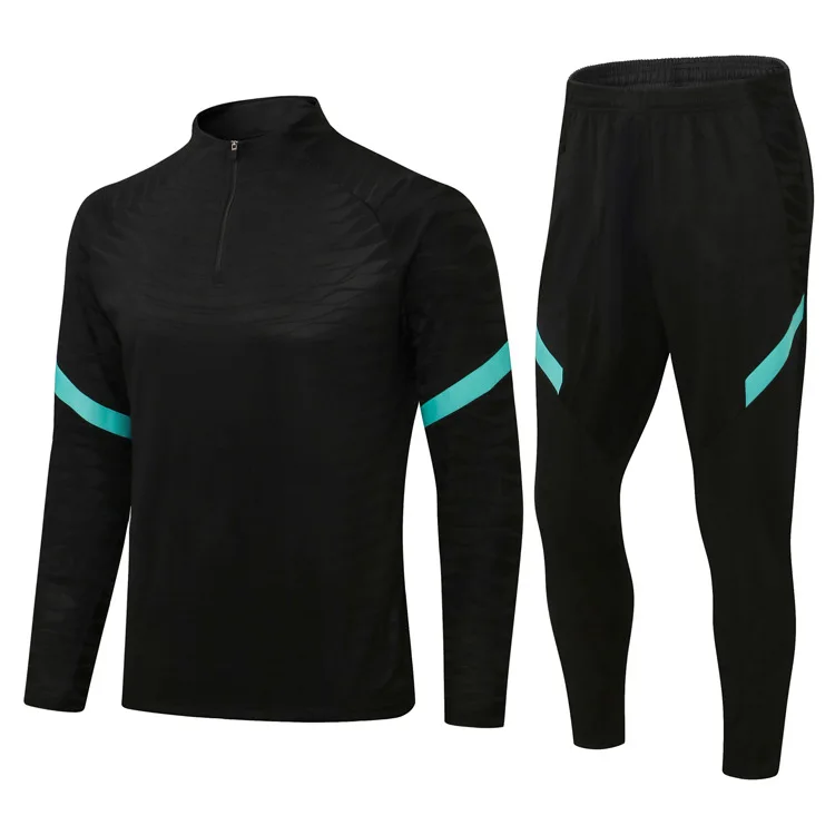 Wholesale Club custom sublimation football long sleeve shirts team training uniform football knitted soccer sets for Men
