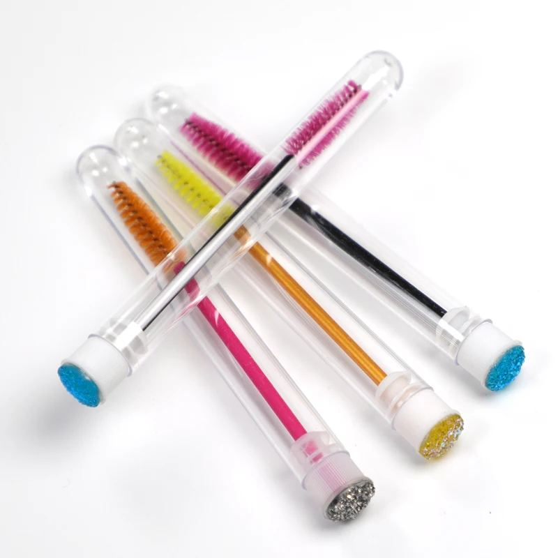 Spoolie Crystal Mascara Wand Beauty Glitter Handle Plastic Tube One-off Eyelash Brush