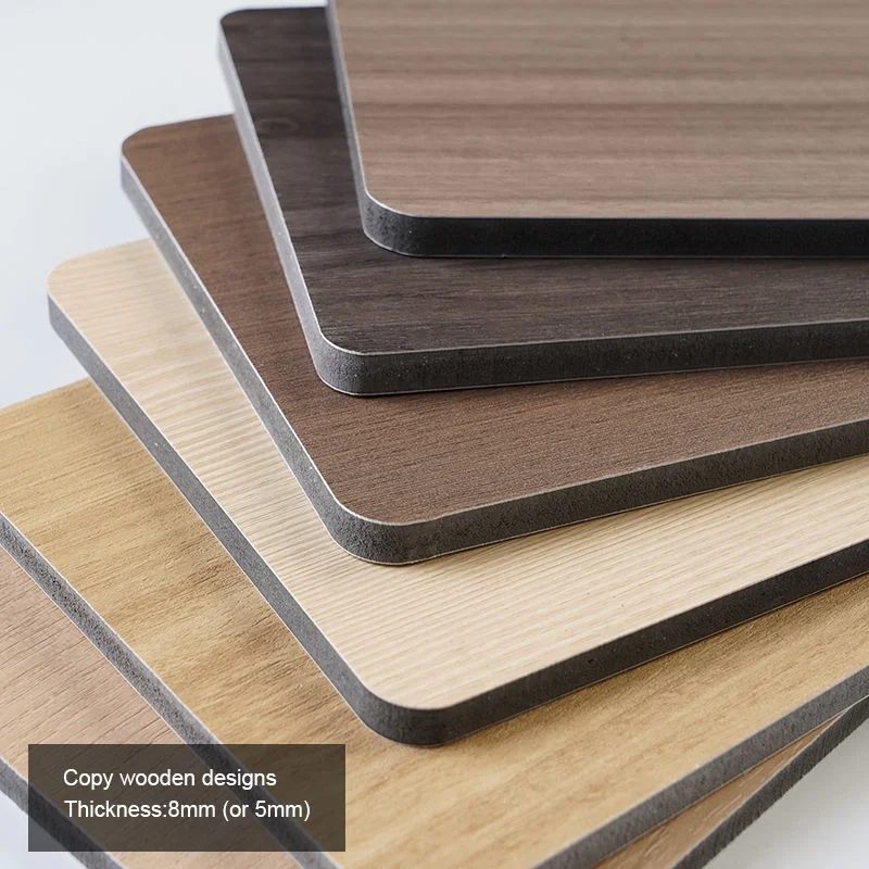 Waterproof plastic fiber sheets interior charcoal board veneer wood texture decorative wall panel for hotel