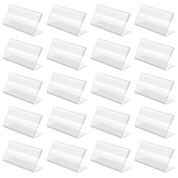 Acrylic Label Stand Sign Display Holder Price Card Tag Label Stand Display Stand for Book Shops