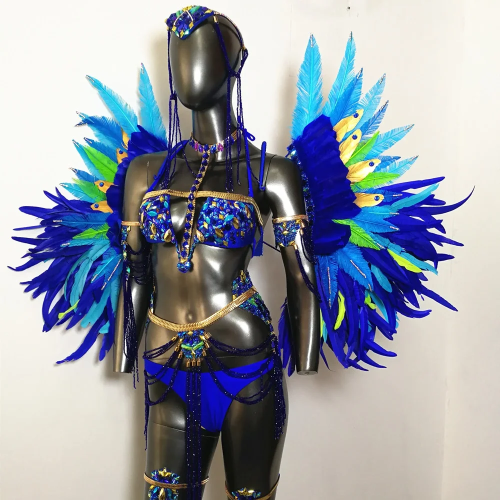  Женский карнавальный костюм с перьями рюкзак Самба Майами Карибские тринидады сексуальный