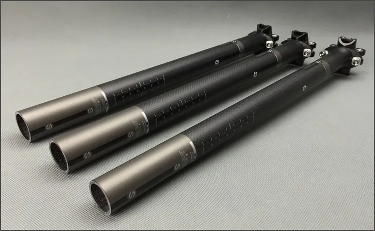 TOSEEK 3K Matte Full Carbon Fiber Bicycle Seatpost Superlight MTB Road Bike Cycling Seat Post Parts 27.2/30.8/31.6 x 350/400 MM