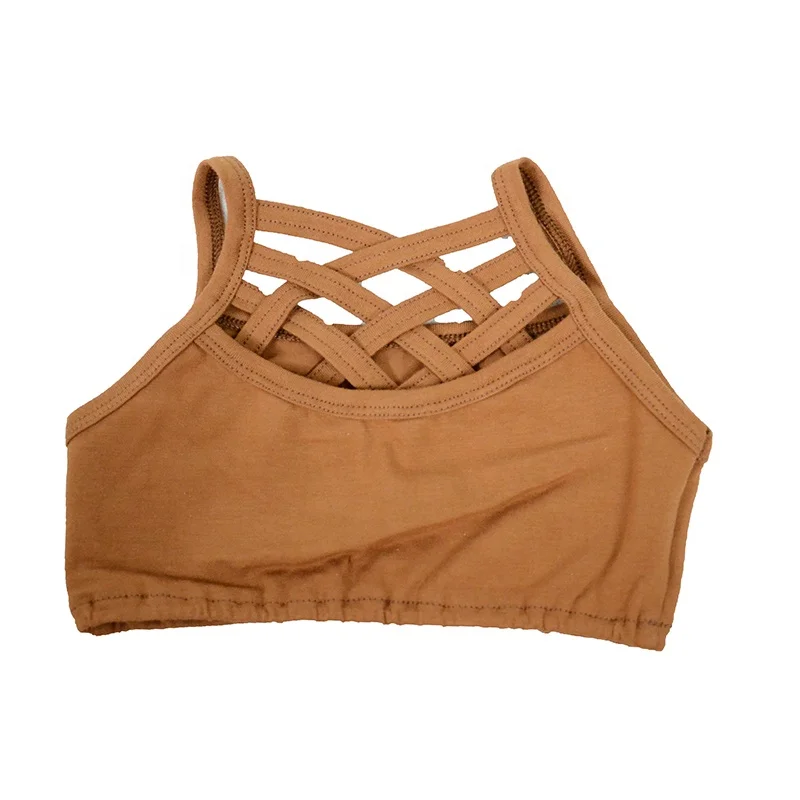 
summer hot selling 100% cotton solid girls bralette boutique infant baby girls underwear 