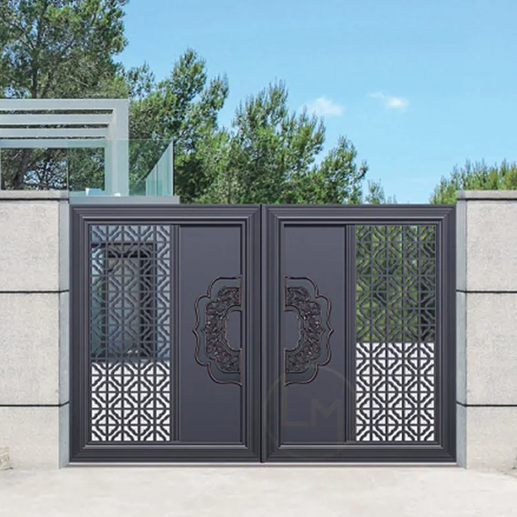 Modern House Entrance Main Aluminum Gate Design Swing Garden Fence Gate Aluminium Front Gates