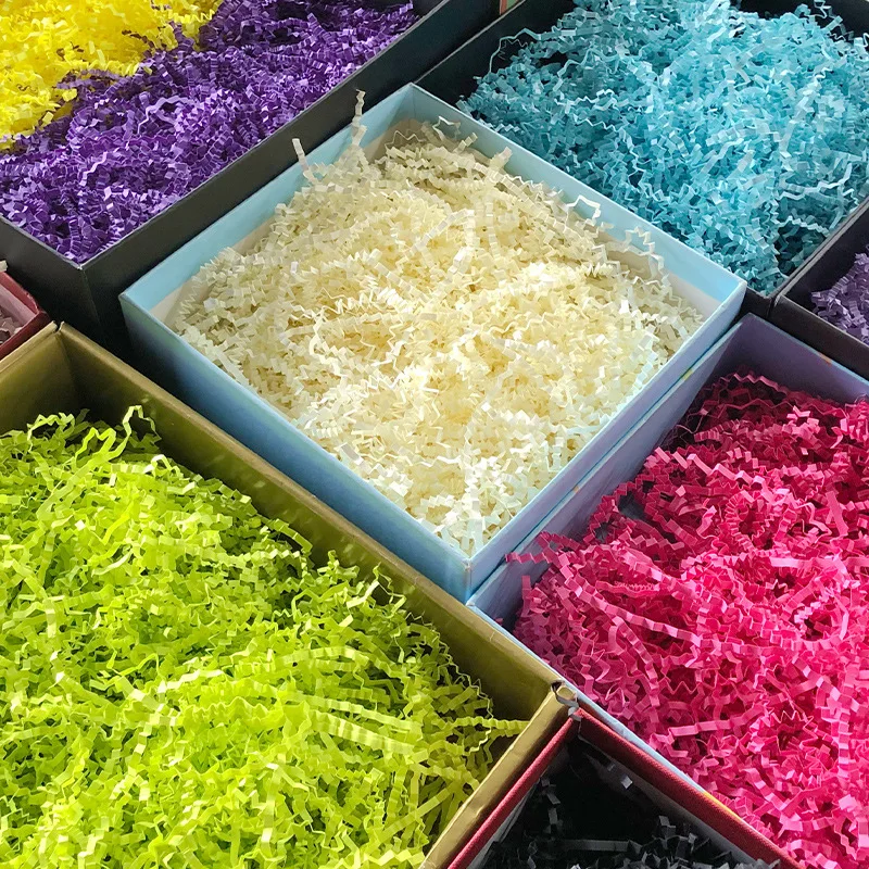 Wholesale crinkle cut paper shred filler shredded paper colorful shredded crinkle paper for packaging