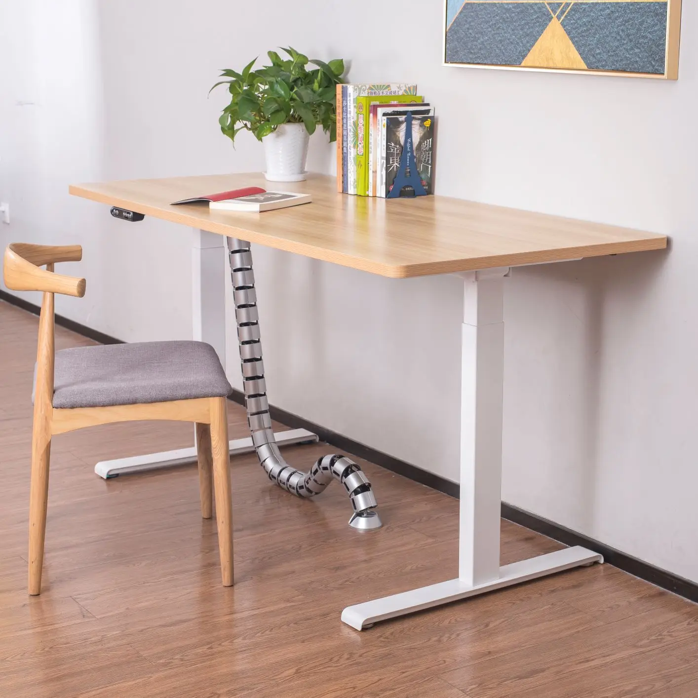 electric height adjustable desk frame with extension leg
