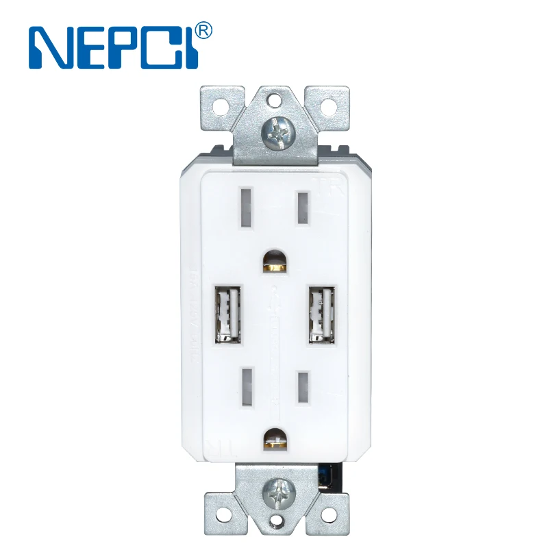 Электрические розетки питания от перенапряжения переменного тока с 2 портами USB для зарядки удлинитель головок лаборатории тестирования электроприборов США (ETL перечисленных XJY-USB-30-A/A