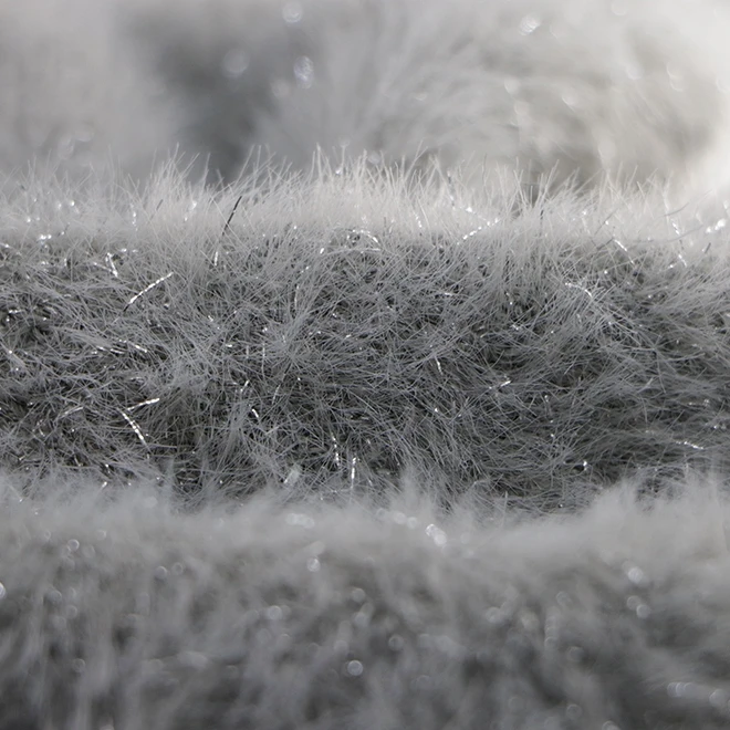 Fancy Imitate Mink Yarns for Knitting Machine Anti-Pilling 4 cm 8cm lurex Silver wire Crytal 100% Nylon Feather Yarn