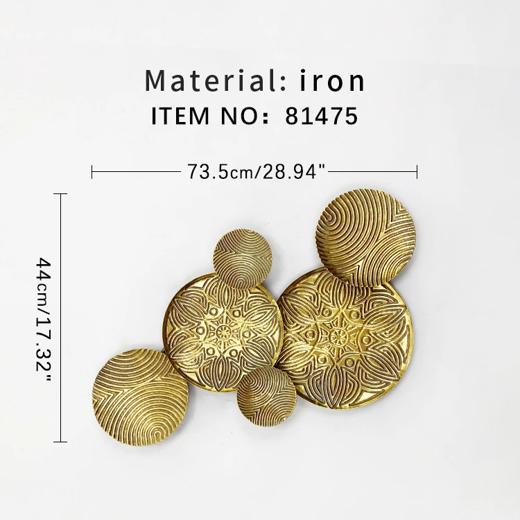 Luxury home decoration metal wall art hanging craft gold wall decor