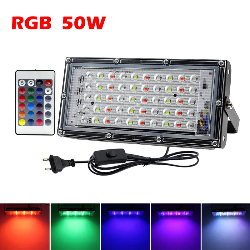 2022 Led Rgb 100w Led Flood Light Rgb Floodlight 50w 100w Color Light Rgb Flood Lights