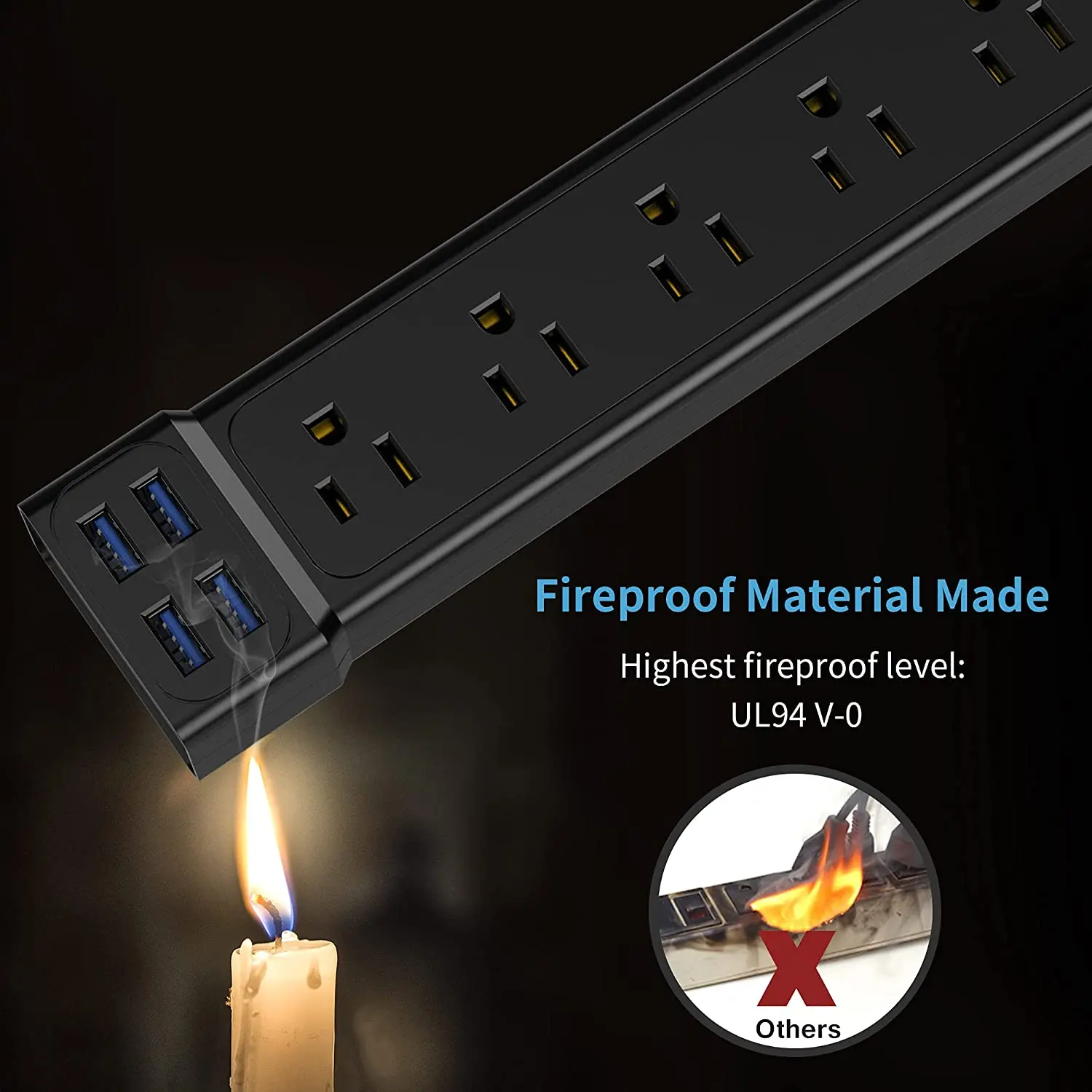 Superdanny heavy duty Extension Cord usb power extension socket Surge Protector  power strip with usb port