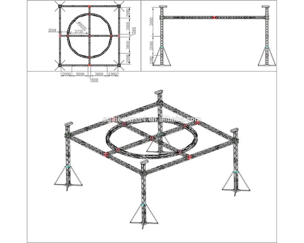 New outdoor stage roof truss aluminium alloy truss frame design
