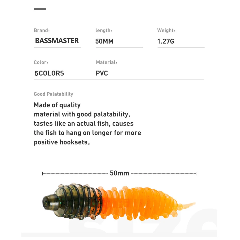 Multi color bionic insect 12pcs/bag bass trout silicone plastic worm bait Carp bulk soft bait fishing lures