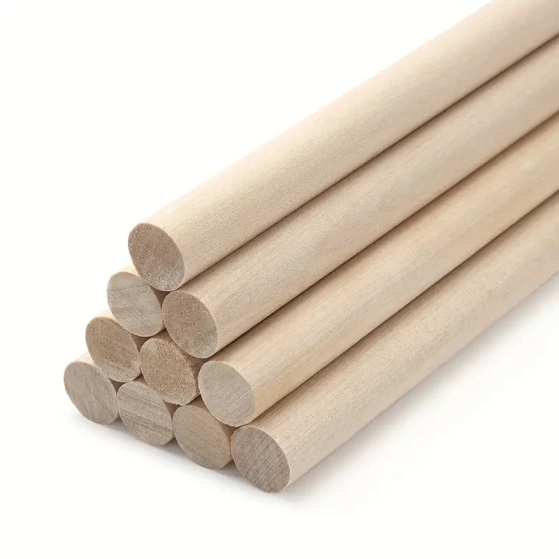 Factory Supply Natural Round Wooden Craft Sticks Wood Dowel Rods Hard Wood Sticks for Arts