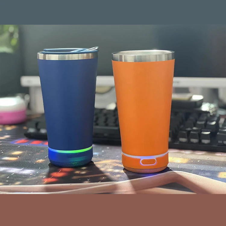 Подгонянная цветная музыкальная чашка с Usb-зарядкой интеллектуальный стакан водонепроницаемая из нержавеющей стали изолированная для динамиков
