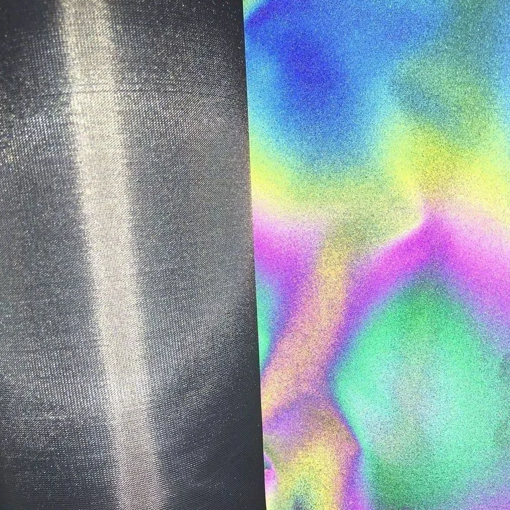 Custom Designs Hologram Printing Reflective Spandex Polyester Fabric For Clothing Materia