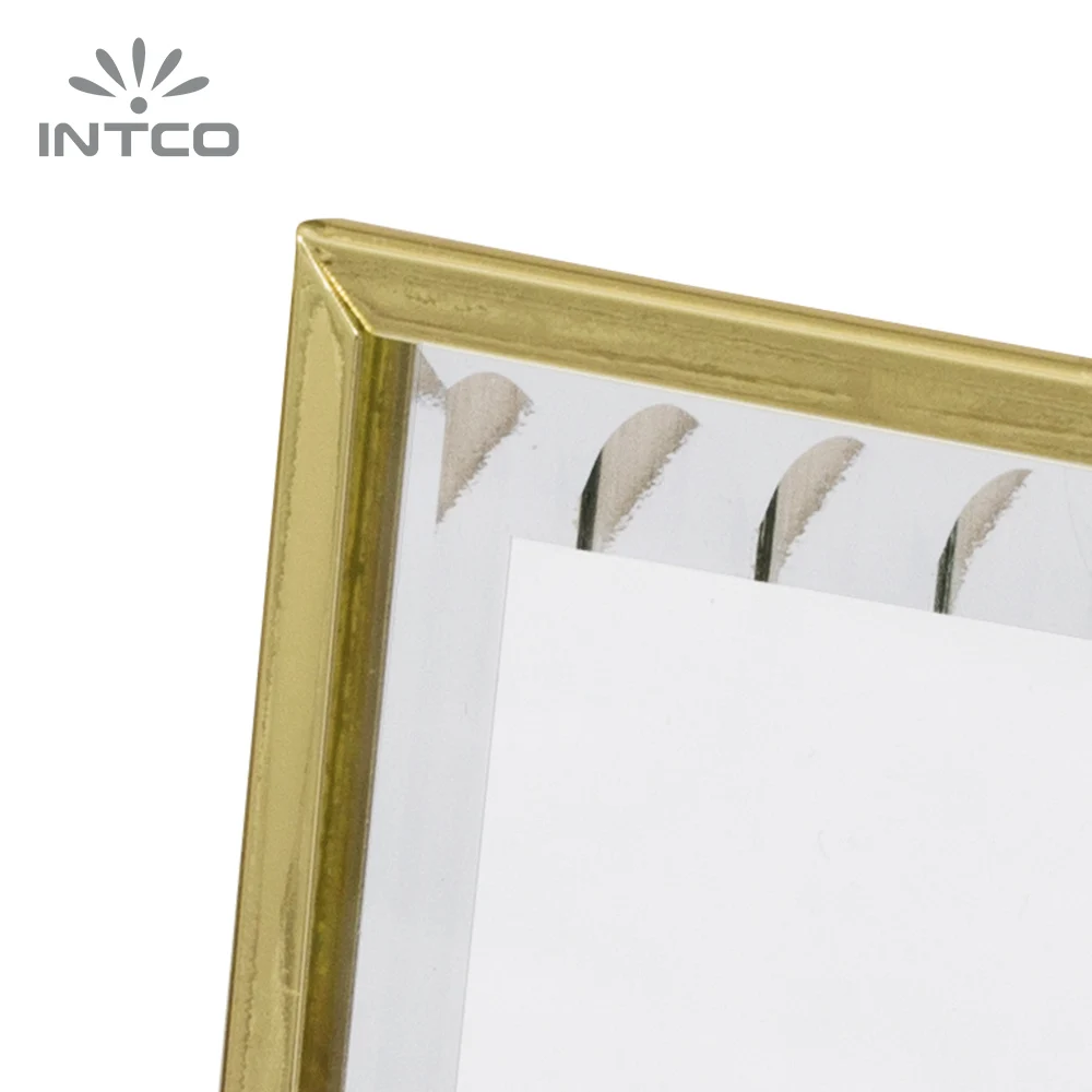 Intco Home Furnishing Decoration Thin Edge Iron Art Double Glass Floating Frame Metal Picture Photo Frame