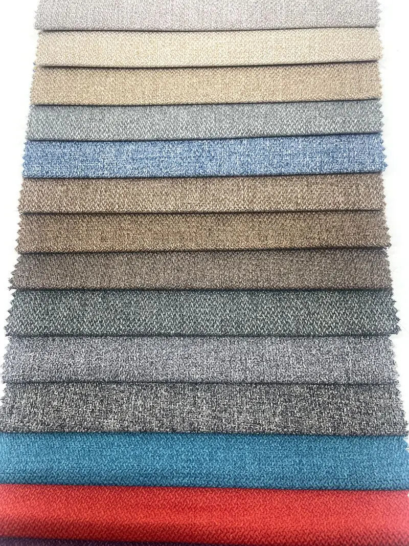 Factory price 100% polyester imitated linen durable cationic uganda sofa cover fabric