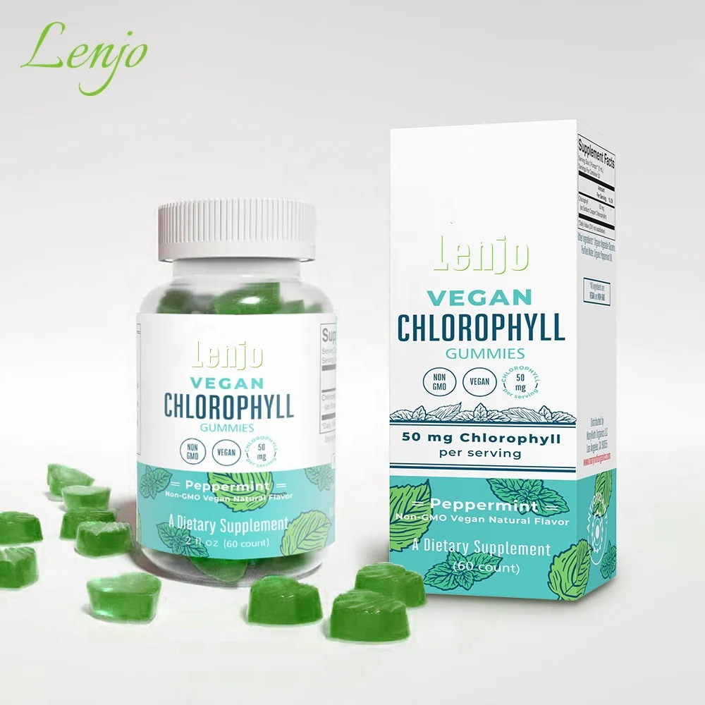 Non GMO & Vegan Chlorophyll Gummies  Energy Supplement, Immune Support, Natural Deodorant, Altitude Sickness Relief