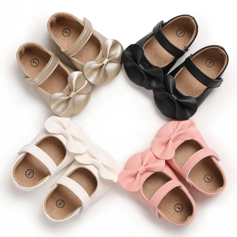 Newborn Baby Shoes Baby Boy Girl Shoes Classic Leather Rubber Sole Anti-slip Toddler First Walkers Infant Girl Shoes Moccasins