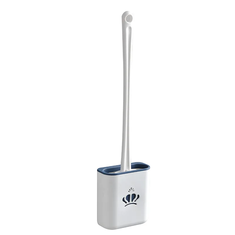 Home Tool New Doft Bathroom Wall Mounted Modern Black Durable Pp Tpr Toilet Cleaning Brush Toilet Brush Silicone With Holder
