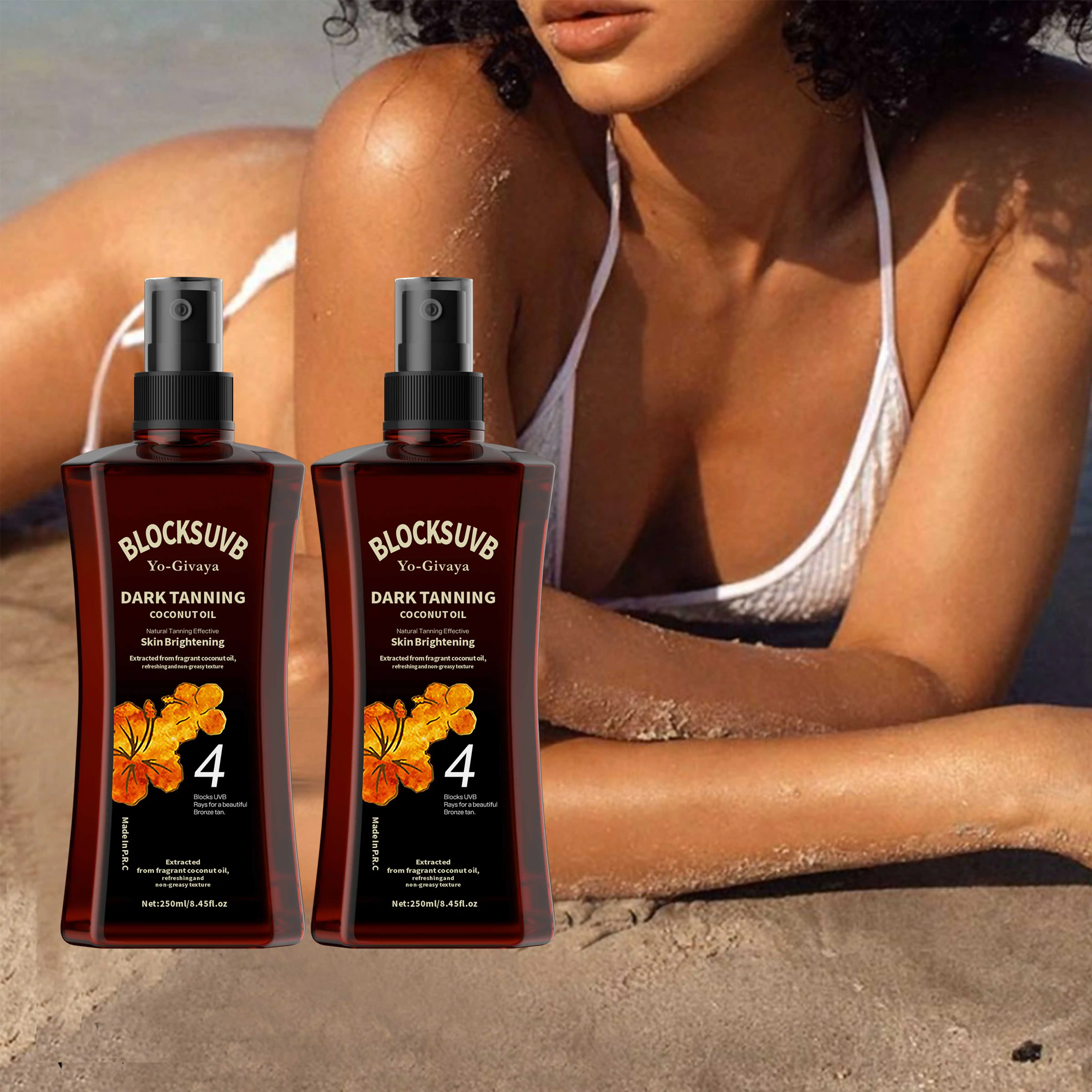 SOLOMUAA Private Label Natural Self Tan Body Oil Instant Tanning Oil Dark Glowing Skin Tanning Oi