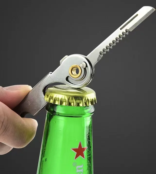 Camping Pocket Knife Folding Stainless Steel Multi Tools Multi Functional EDC Keychain Tools