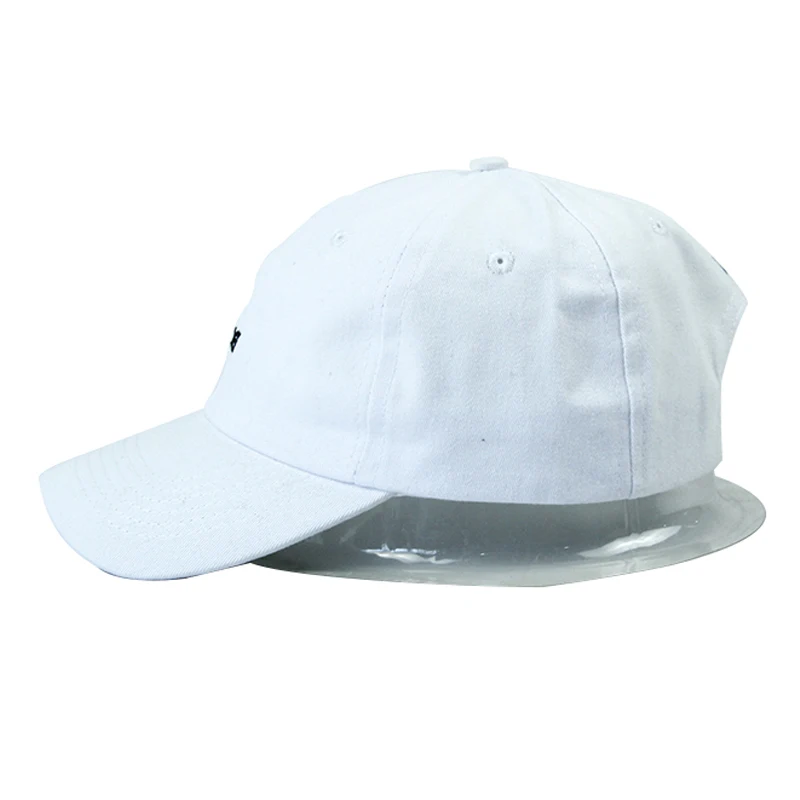 2024 Custom 6 panels white cotton embroidery letter logo baseball cap with metal closure