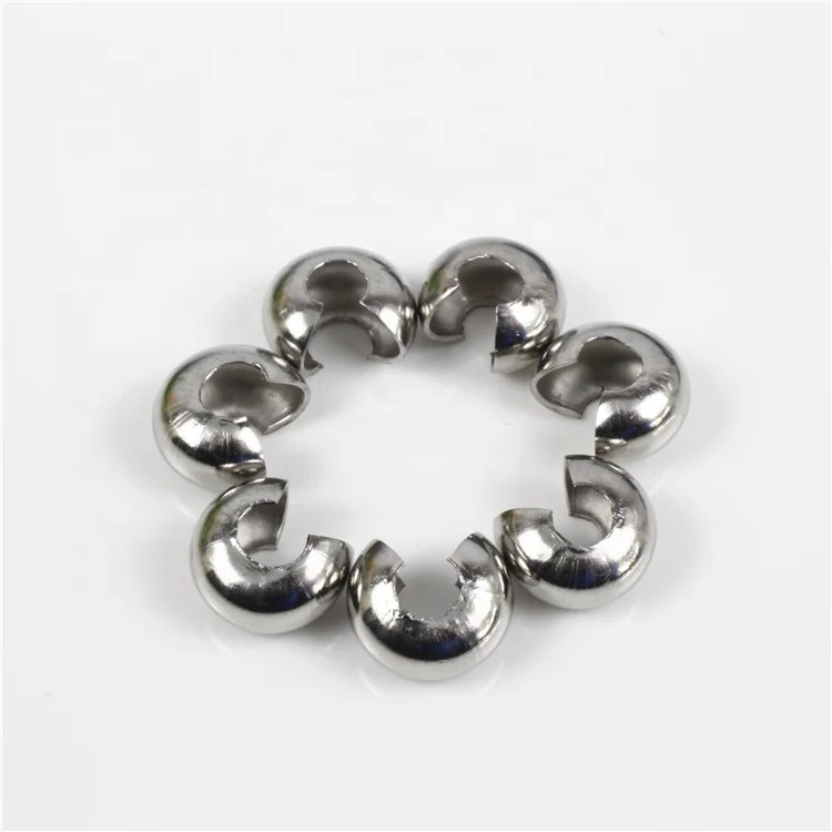 3mm/4mm/5mm/6mm/8mm stainless steel crimp end beads diy accessories jewelry part