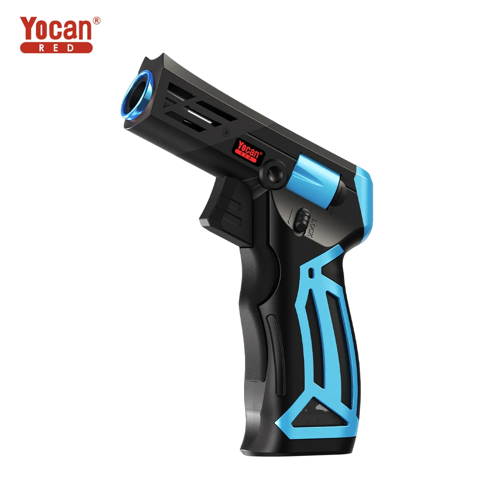 Yocan Red Diablo Torch Convertible Flame Color Heat Resistant Silicone Grip Butane Torch Lighter