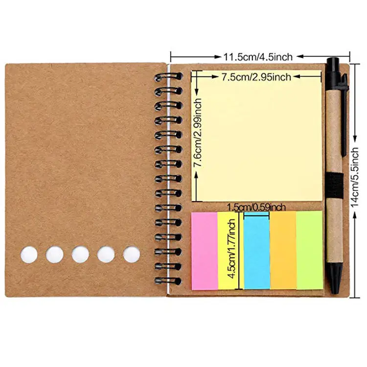 Kraft paper coil  Note combination set notebook Creative stationery office notebook gift set