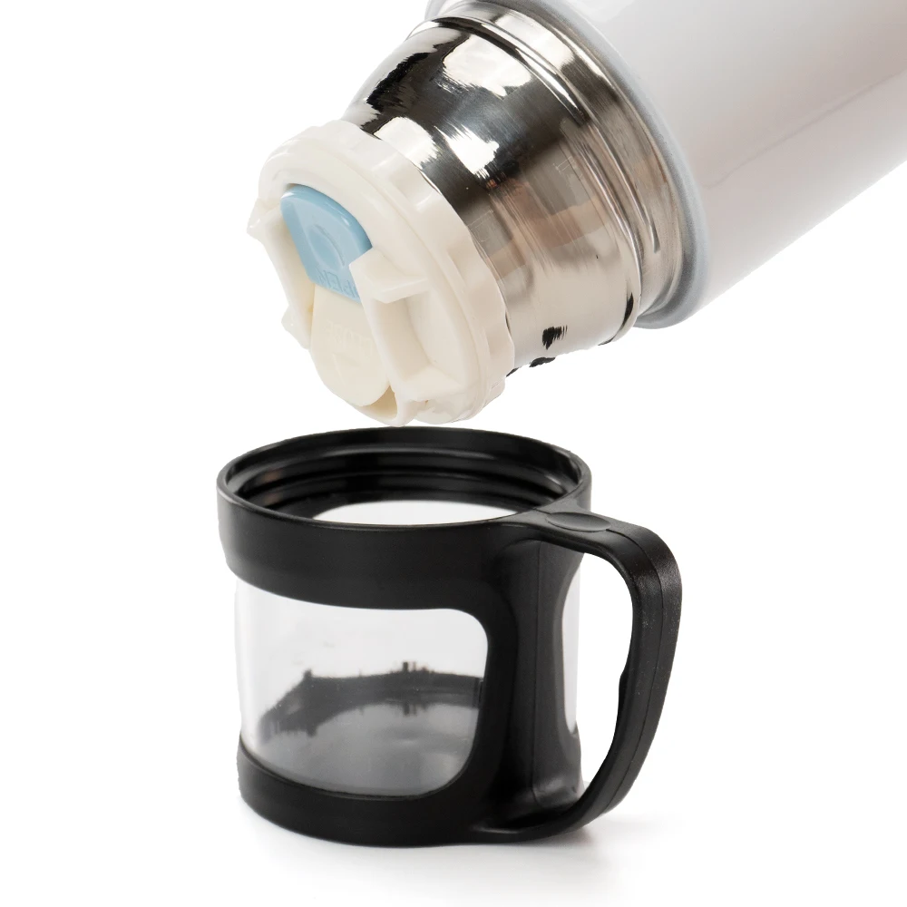 Sublimation Blank 17oz 500ml Metal Stainless Steel Vacuum Flask Skinny Tumblers Water Bottle With Transparent Lid Black